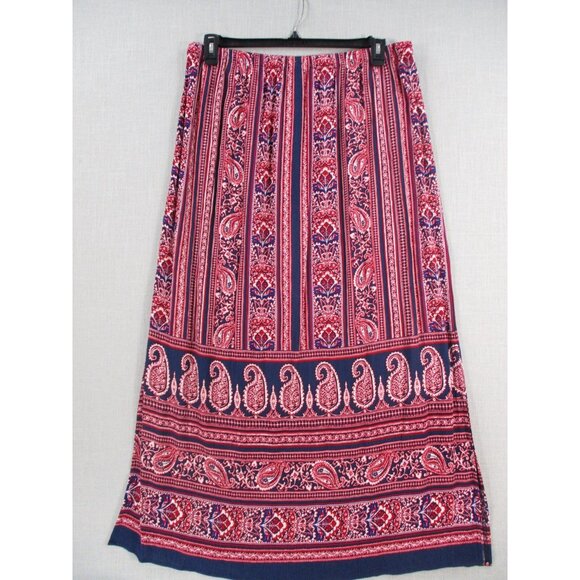 Vintage-Inspired Womens 1X Skirt Paisley Striped Pattern - Picture 6 of 8
